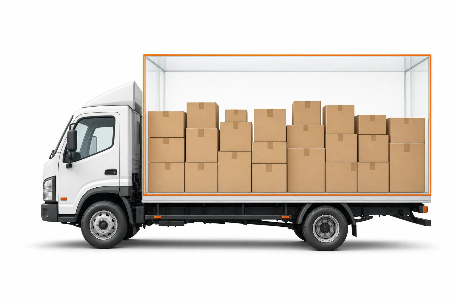 Cutaway view of a removal truck part-loaded for a Sydney to Melbourne backload