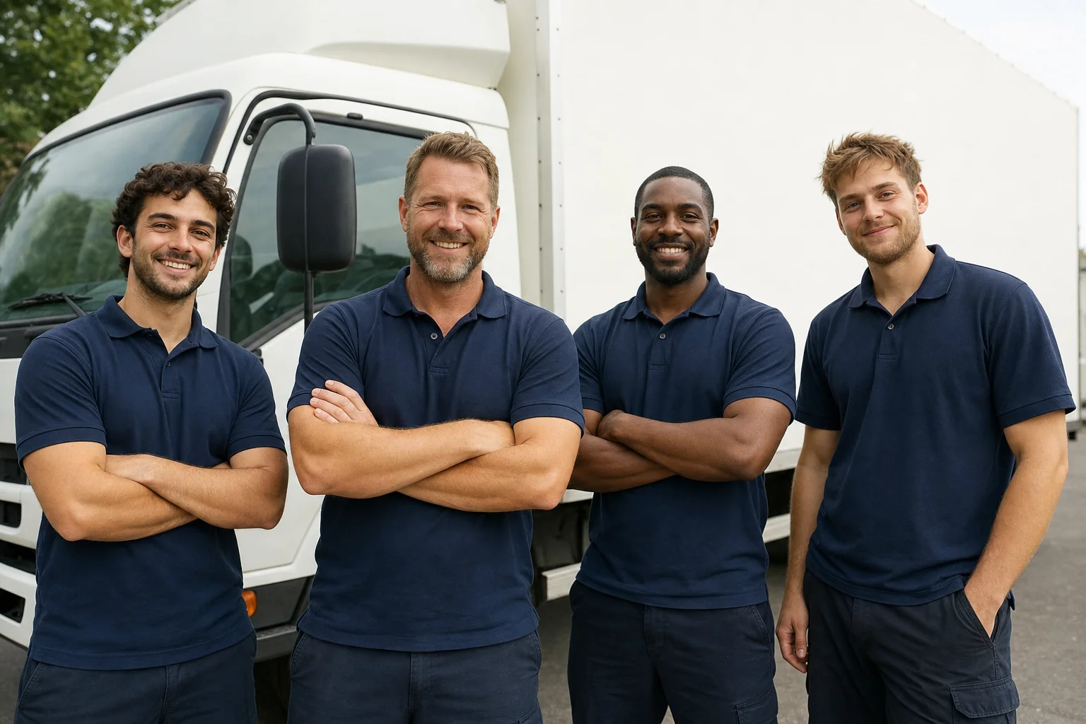 The Sydney to Melbourne Removalists crew in front of a removal truck